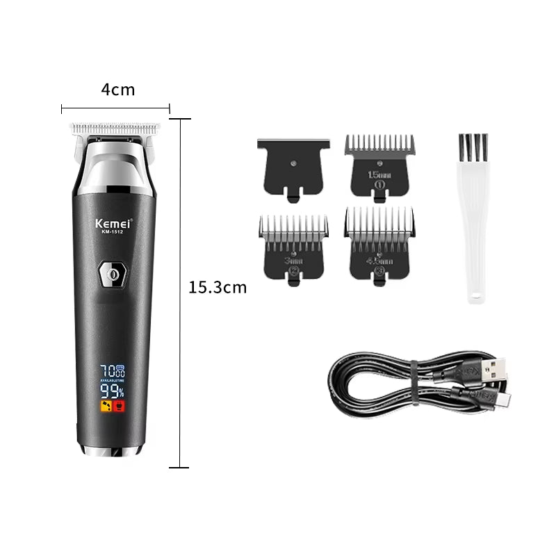 ZeroBlade™ Pro: Cordless 7000RPM Hair Trimmer with LCD Display