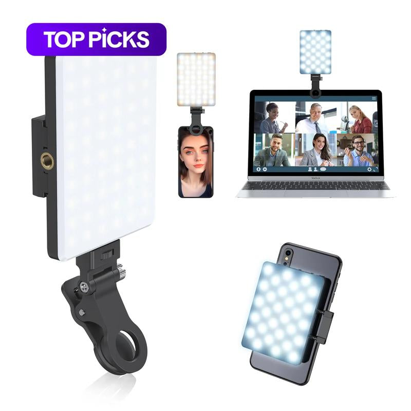 Portable Rechargeable LED Clip-On Selfie Light